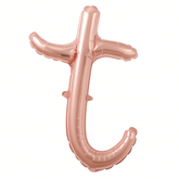 Rose Gold Script Letter 'T' Foil Balloon, 8-Inch Air-Filled